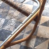 Rattan basket bed of the years 60