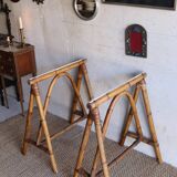 Pair of vintage rattan trestles