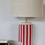 Hepburn ecru and red stoneware lamp