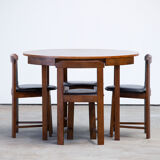 Table set and built-in chairs (x4) Vintage Scandinavian 1960