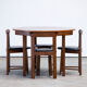 Table set and built-in chairs (x4) Vintage Scandinavian 1960