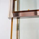 Coffee table in brass and chrome with folding top compartment to House Jansen 1970 s