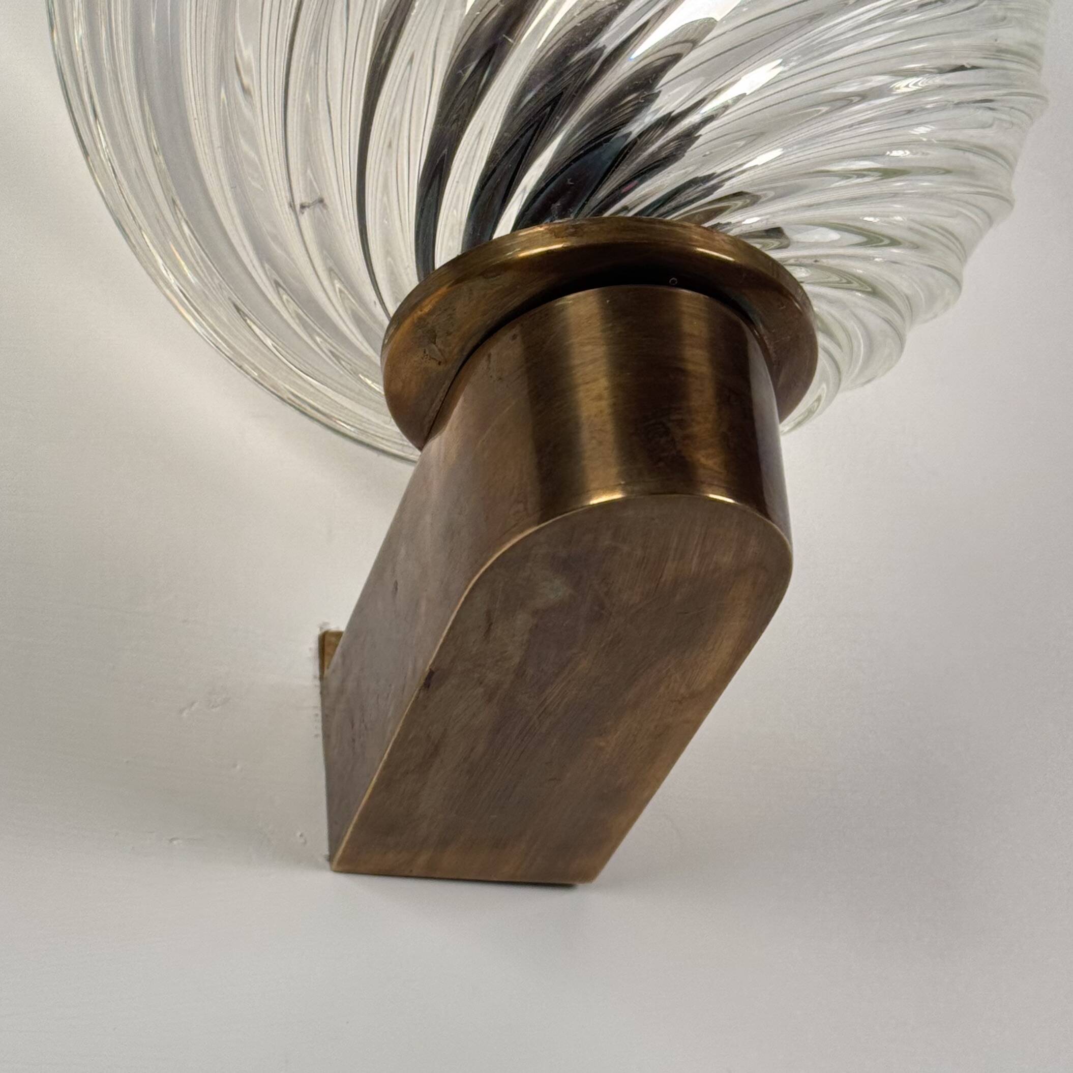 Pair of Spiral-Glass Wall Sconces, Barovier & Toso, 1940s