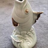 Very original fish vase in ceramic from the 40s