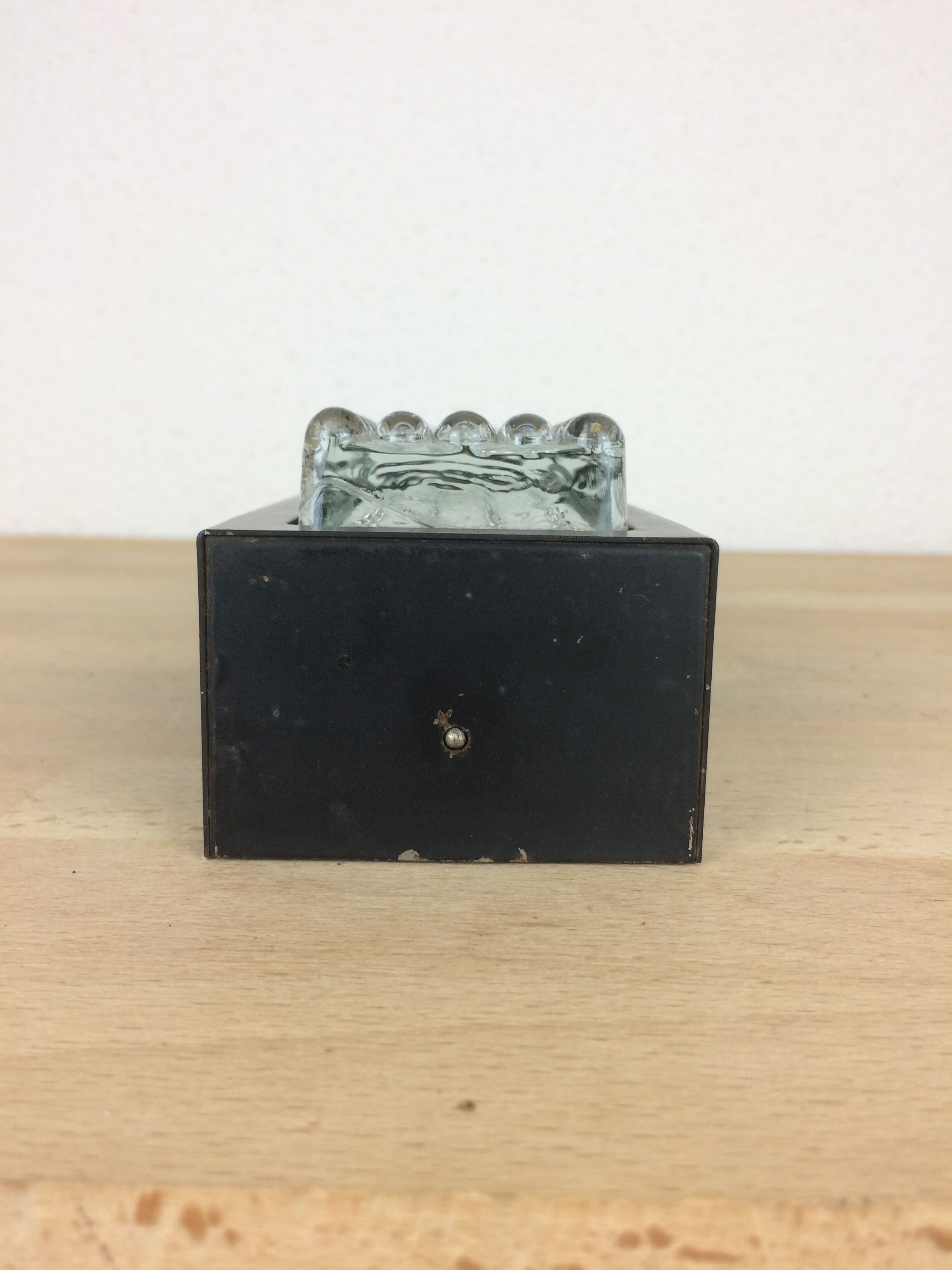 Wall lamp 50s, metal and molded glass