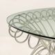 Vintage white enamelled iron garden table, Italy, 1960s