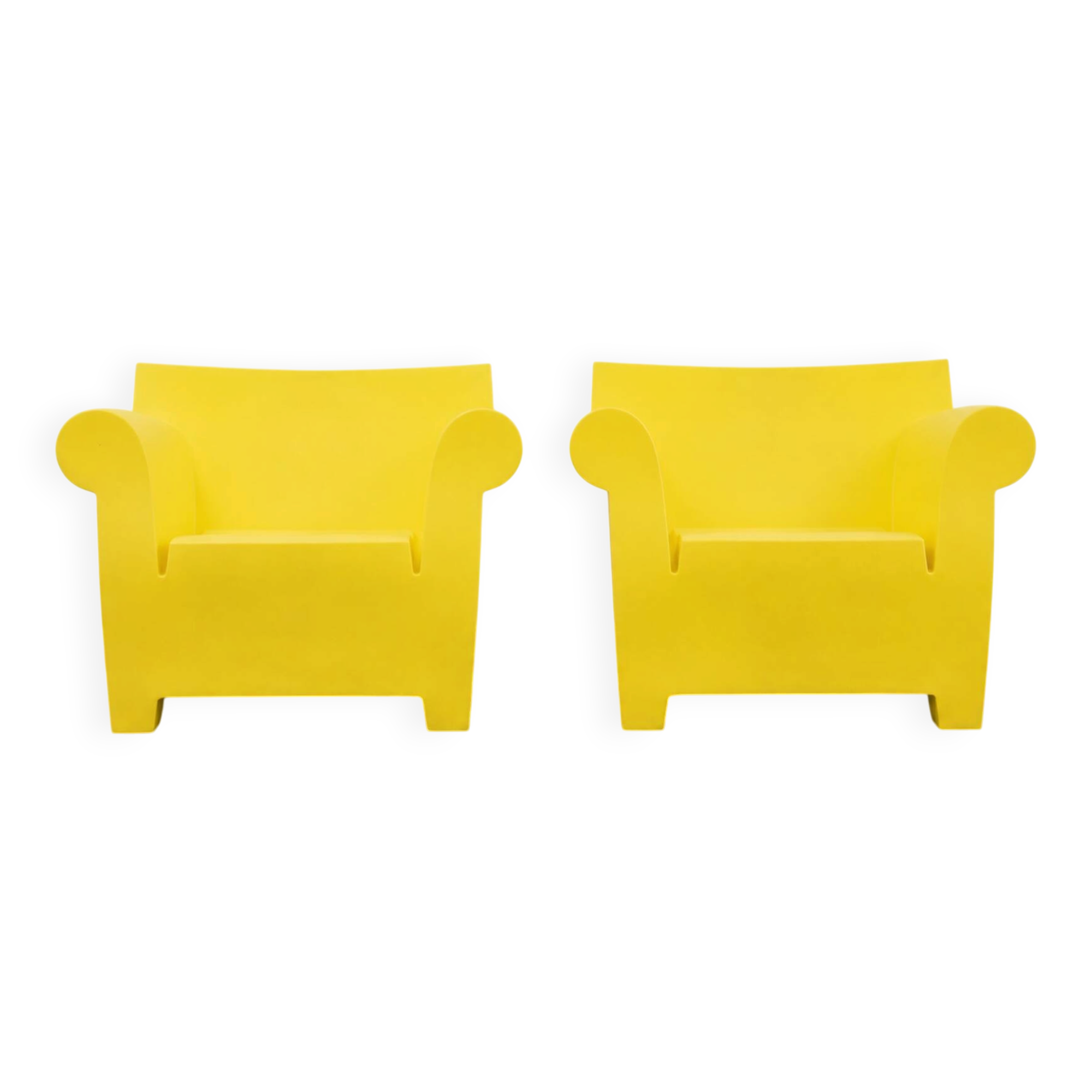 Bubble Club armchair pair – Philippe Starck for Kartell – Yellow