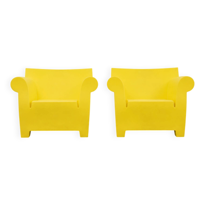 Paire de fauteuils Bubble Club – Philippe Starck pour Kartell – Jaune