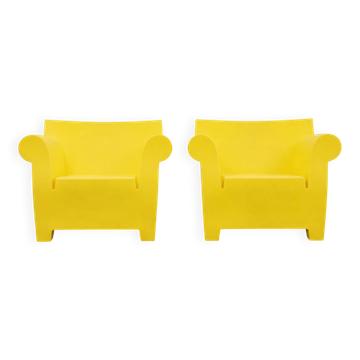 Paire de fauteuils Bubble Club – Philippe Starck pour Kartell – Jaune