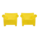 Bubble Club armchair pair – Philippe Starck for Kartell – Yellow