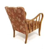 Scandinavian elm armchair, Swedish Modern, Sweden, 1940