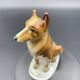 Vintage sitting dog in porcelain Zsolnay Pécs – Hungary, 1960s