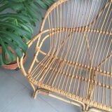 Vintage rattan bench