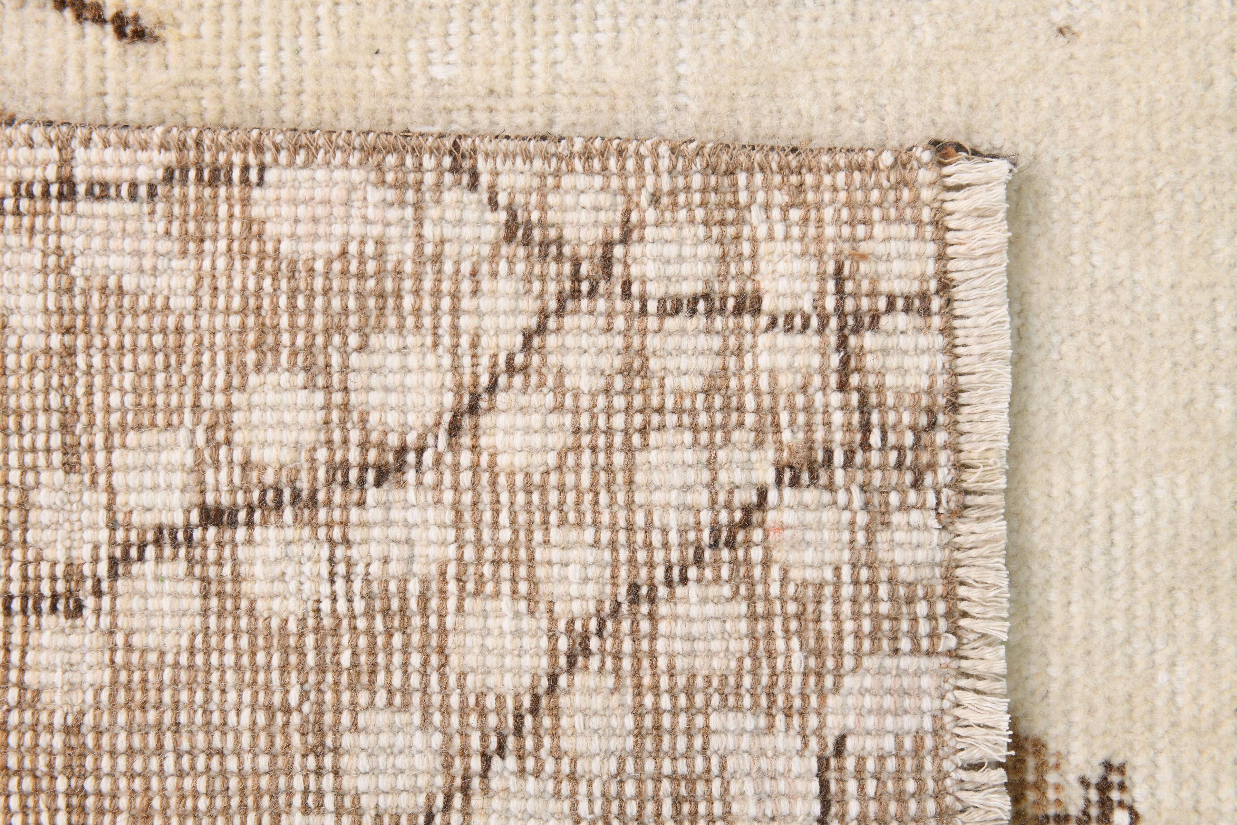 6x9 Cream & Brown Oriental Vintage Rug, 175x290Cm