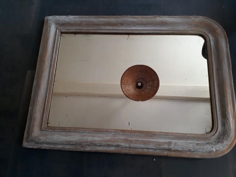 Mirror Louis Philippe white and gold 90 x 65cm