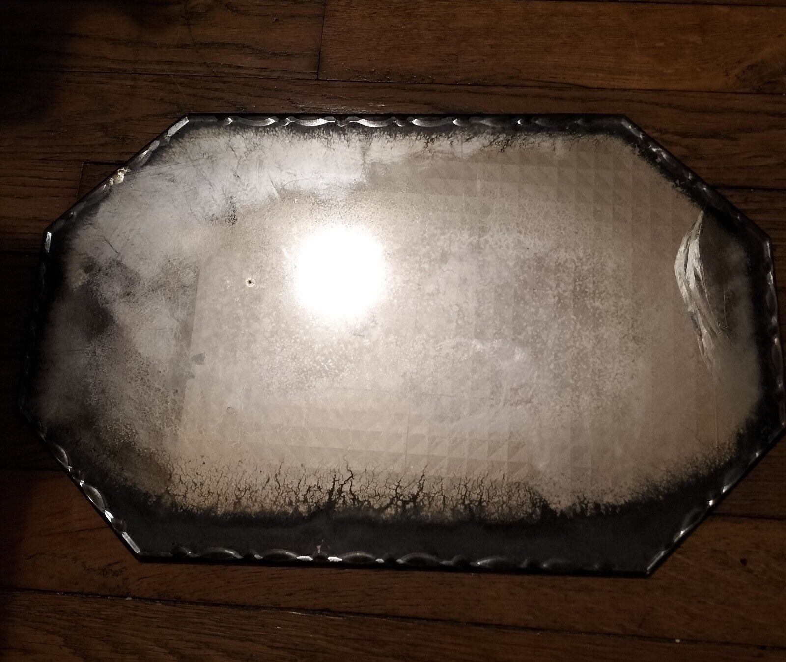 Bevelled antique mirror