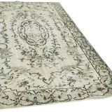 Handmade Distressed Oriental 1980s 184 cm x 283 cm Grey Rug