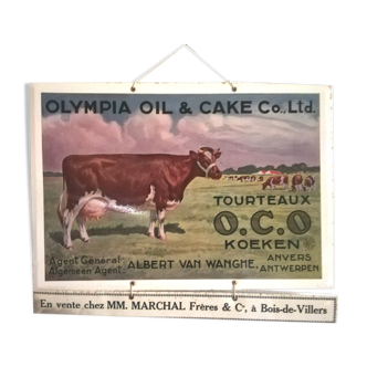 Old lithographed advertising plate 1950