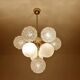 Mid Century Italian Glass & Brass Pendant Light