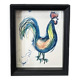 Badoisel charles, aquarelle coq bleu encadrement xxème