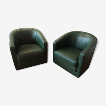 Pair of armchairs swivelling Saturn de Bournas