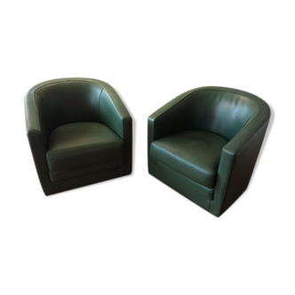 Pair of armchairs swivelling Saturn de Bournas