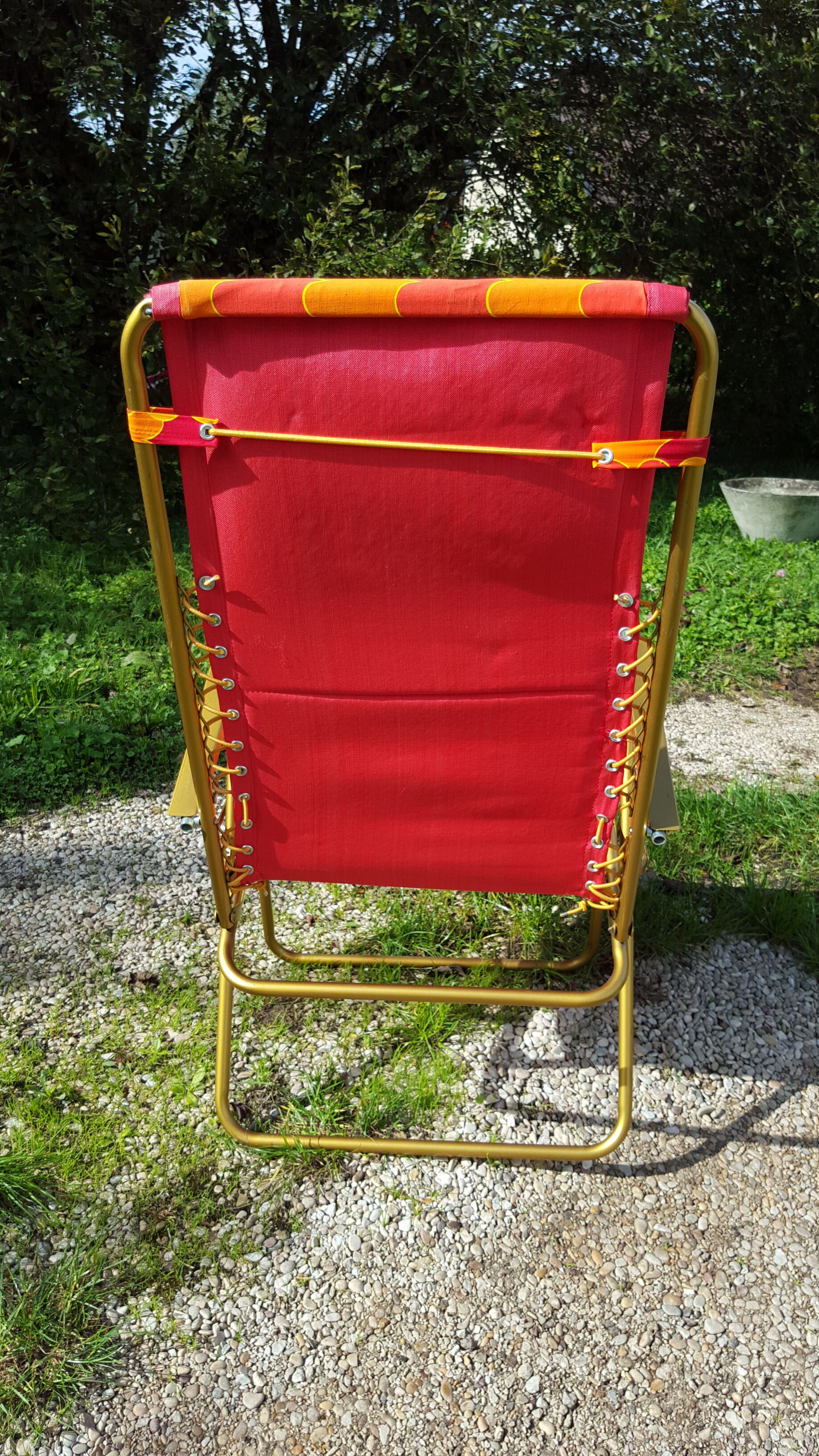 Vintage lafuma orange folding long chair  70
