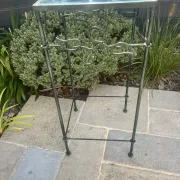 Stands / Nesting tables in patinated wrought iron with antique glass Olivier CORRO