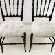 Pair of Gaetano Descalzi Midcentury Italian Chiavari High Back Chairs, 1950