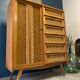 Vintage wood/wicker cabinet