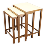 1940s Art Deco Nesting Tables with Opaxy Glass Top, Czechoslovakia