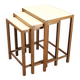 1940s Art Deco Nesting Tables with Opaxy Glass Top, Czechoslovakia