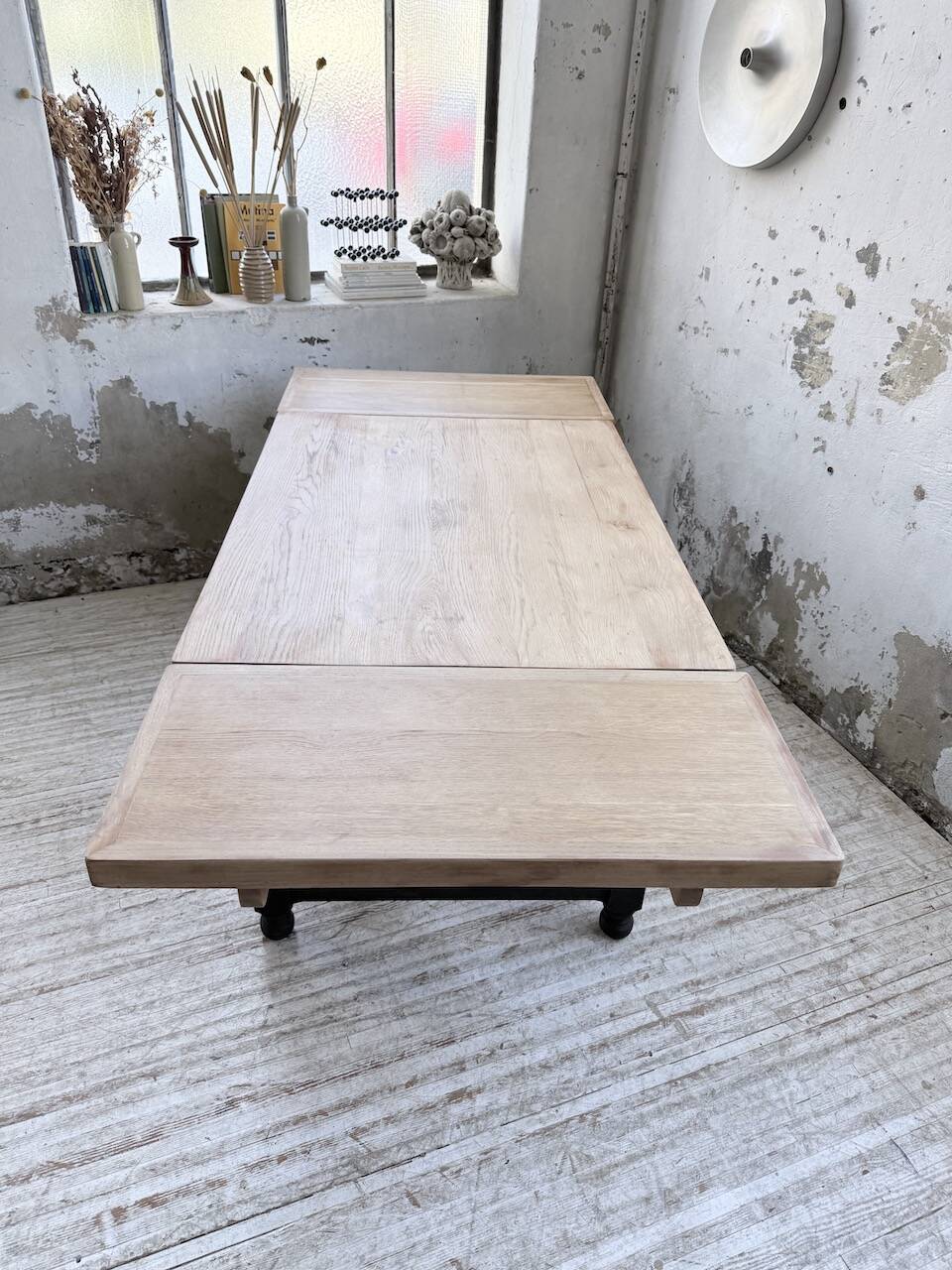 Table de ferme en chêne avec rallonges