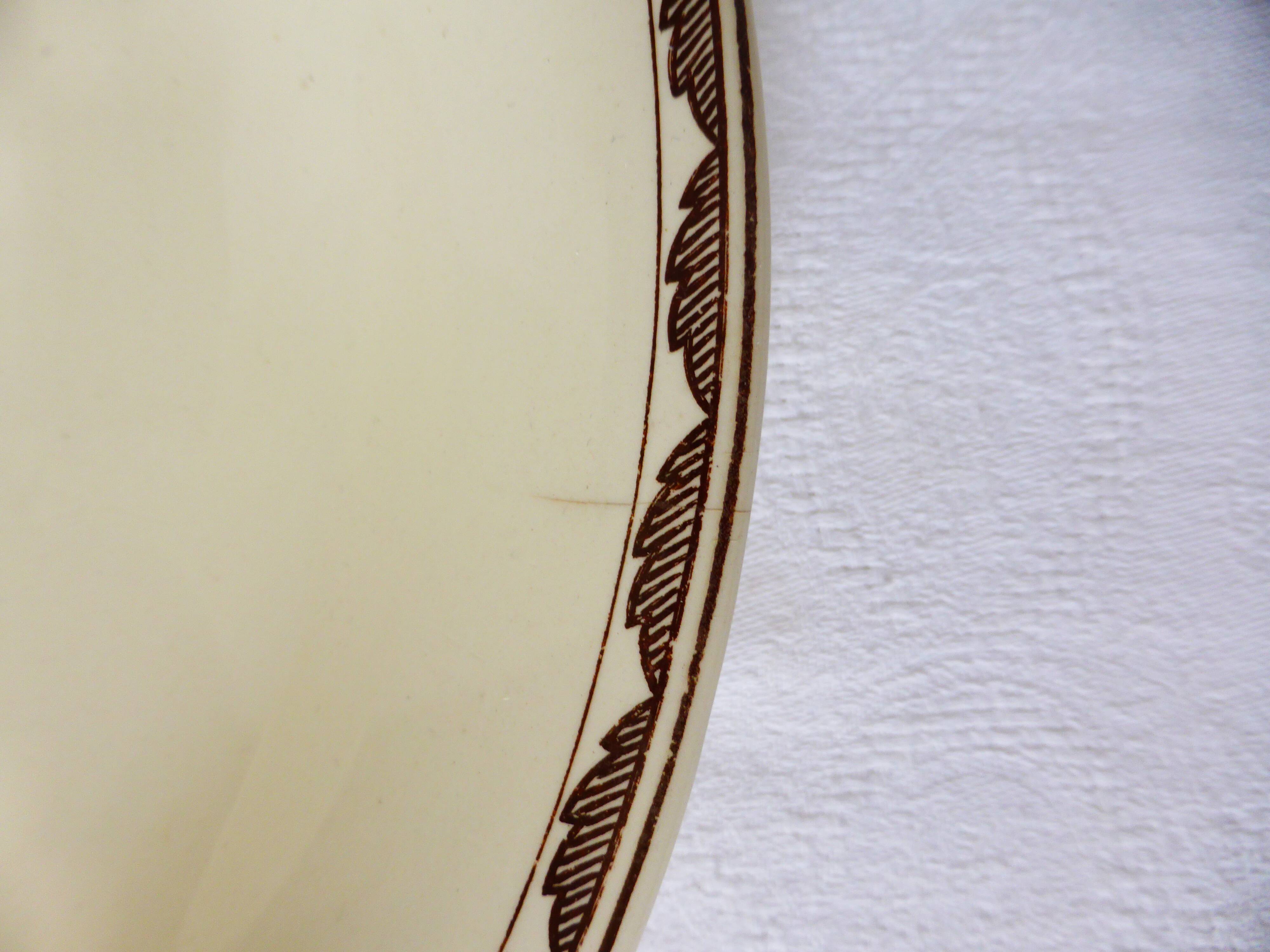 Vintage round dish from Sarreguemines, Argonne model