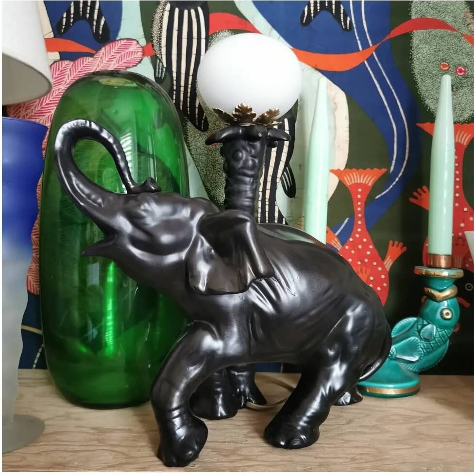 Lampe éléphant vintage