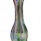 Pair of gourd-shaped glass vases with swirling decoration