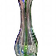 Pair of gourd-shaped glass vases with swirling decoration