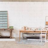 White wooden chest bench