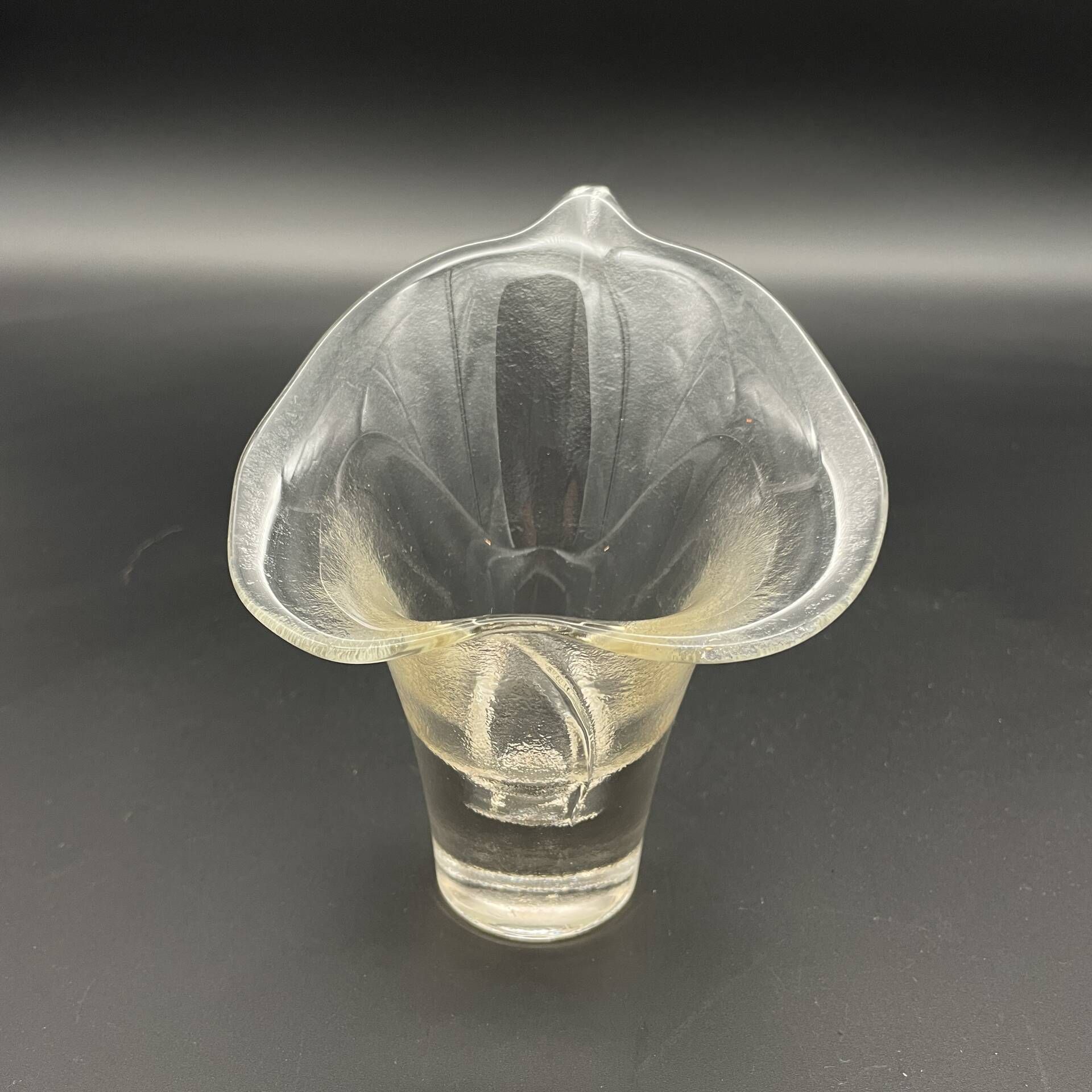 Vintage glass photophore in the shape of a calla lily – a