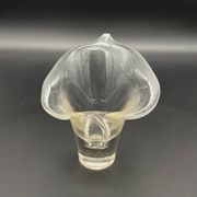 Photophore vintage en verre transparent en forme de fleur de calla – a