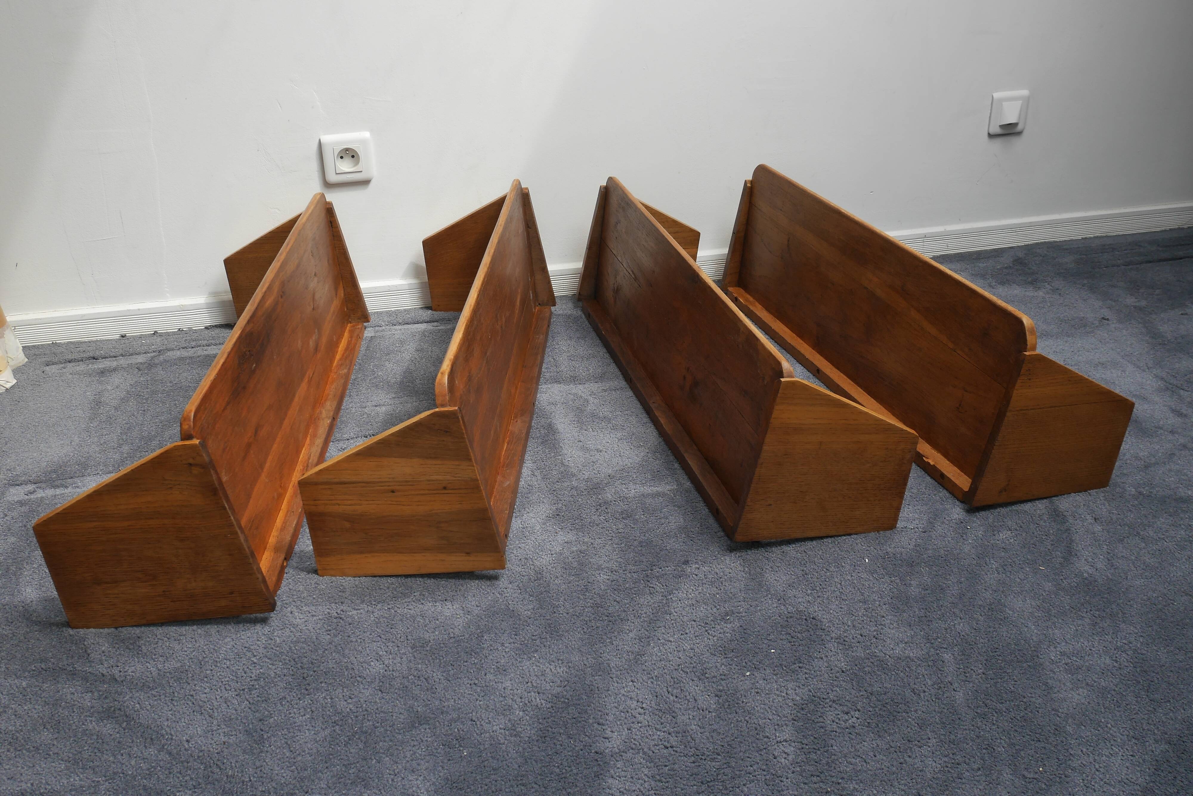 4 wooden wall shelves from the 1950