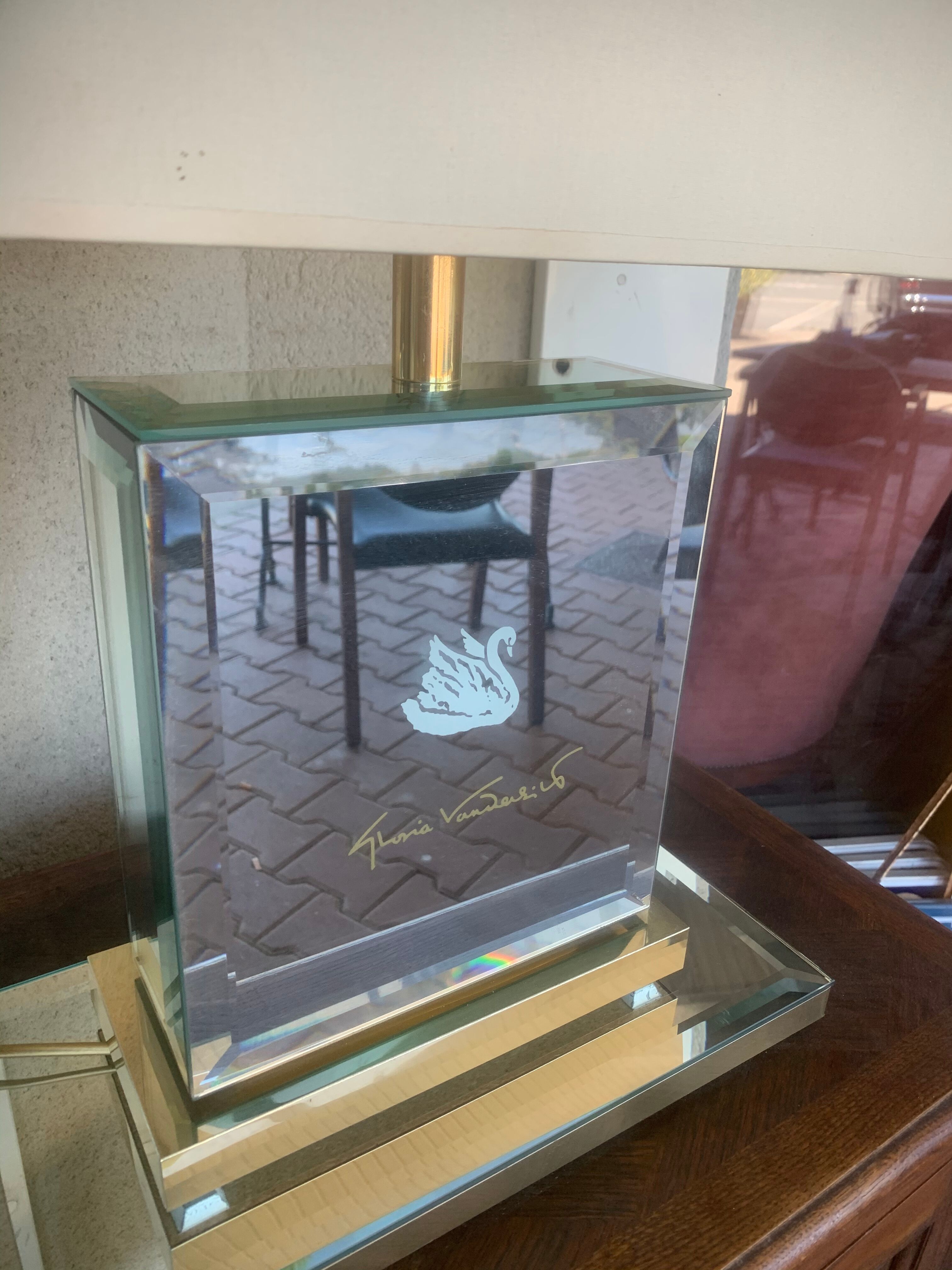 Gloria Vanderbilt lamp with bevelled mirror