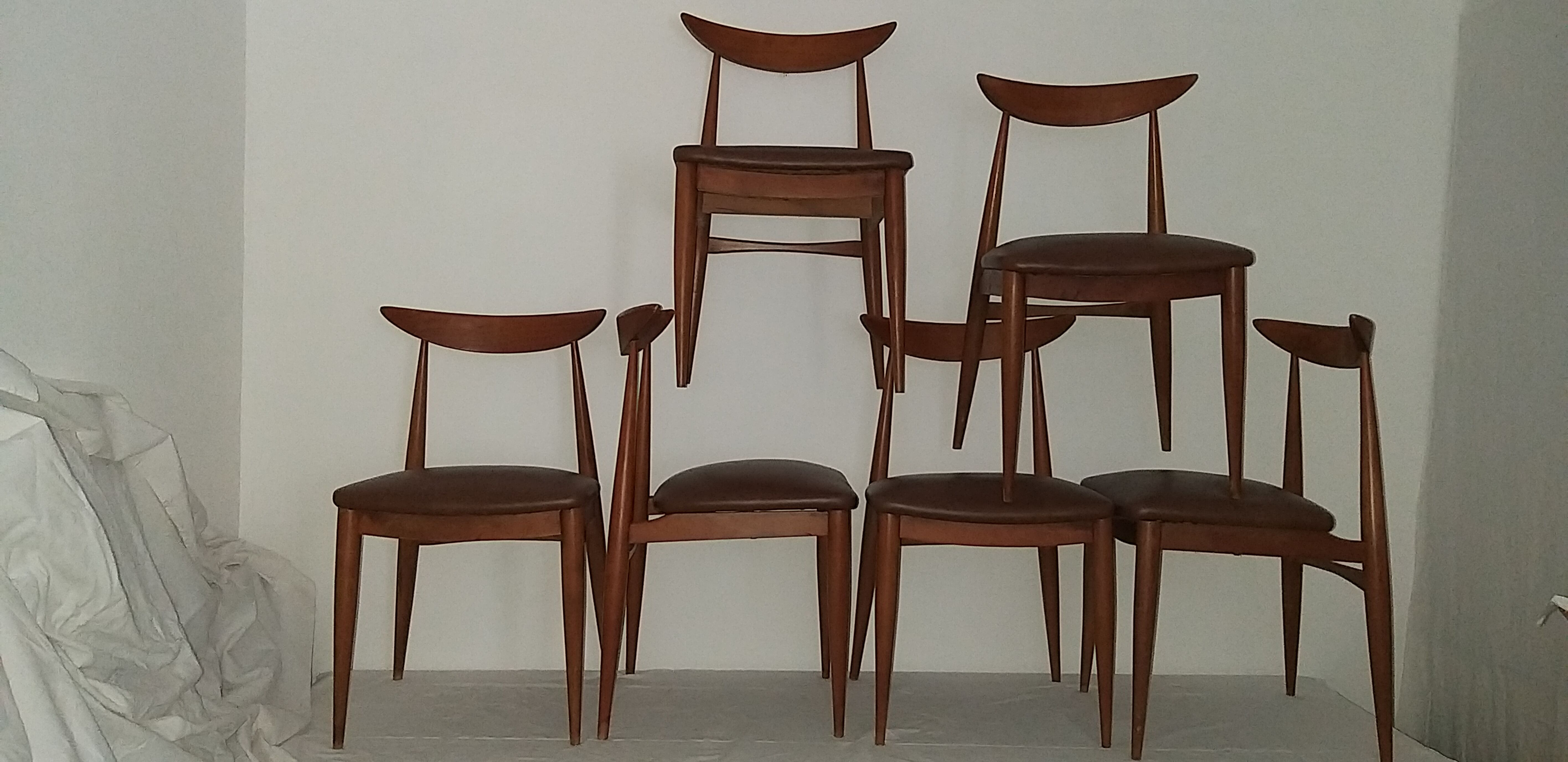 Set of 6 scandinavian chairs 50/60