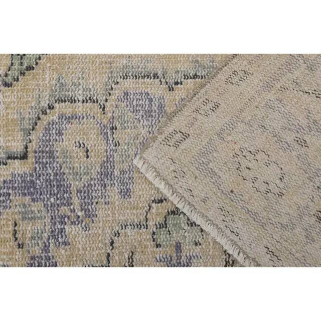 1970s Vintage Turkish Oushak Handmade Wool Cotton Beige Area Rug 171x282