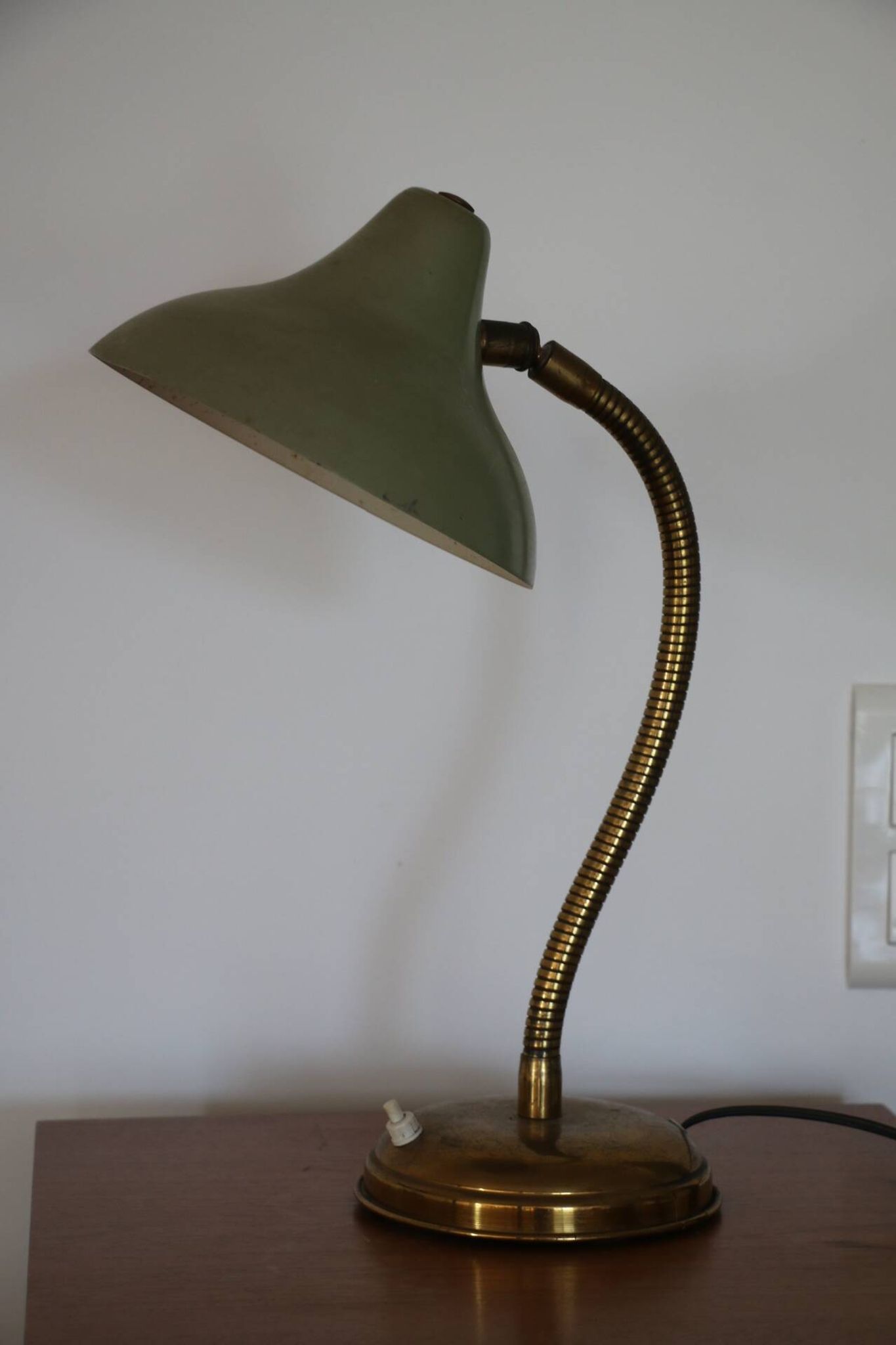 Lampe à poser laiton verte 420mm