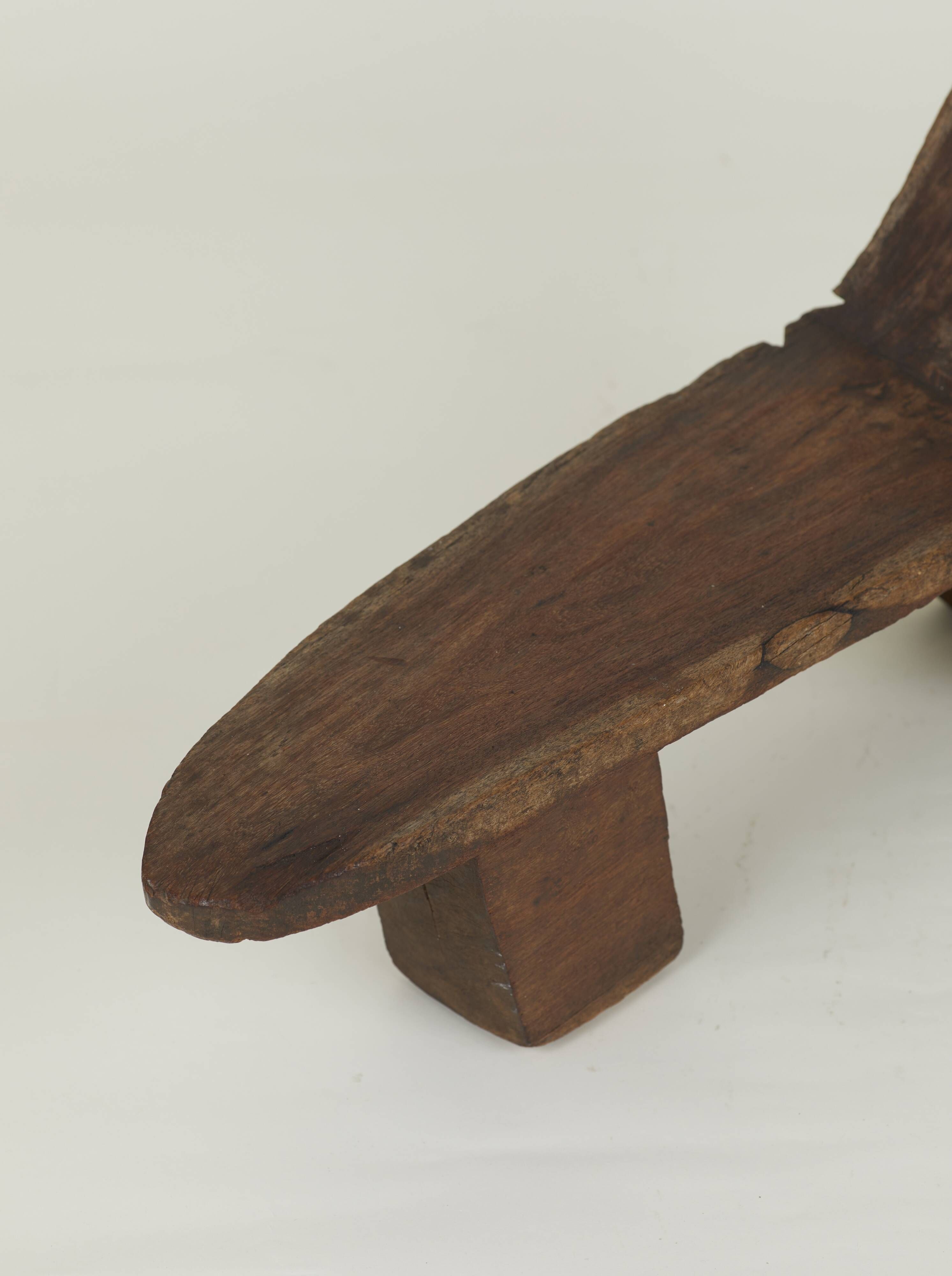Vintage West African monoxyl wooden chair Lobi / Stargazer Circa 1950