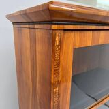Biedermeier Display Cabinet in Cherry Veneer, Ash Burl, Austria, 1820s