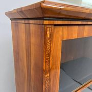 Biedermeier Display Cabinet in Cherry Veneer, Ash Burl, Austria, 1820s