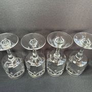 4 Water glasses – Guilloché crystal – Art Nouveau