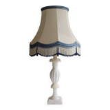 Alabaster lamp with white shade